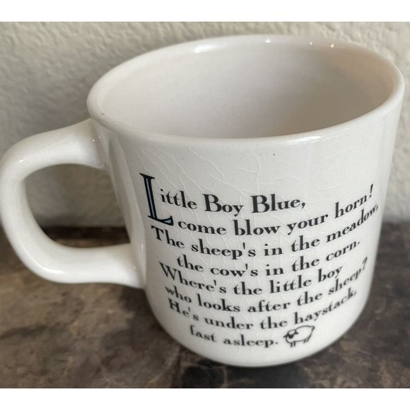 Little Boy Blue Child's Cup Plate Set Mud Pie w/ Box Mother Goose Nursery Rhyme - Picture 4 of 14